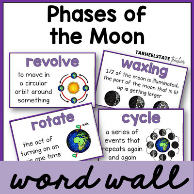 Phases of the Moon Vocabulary Science Word Wall