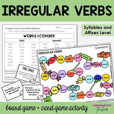 Irregular Past Tense Verbs Syllables and Affixes Games and Activities