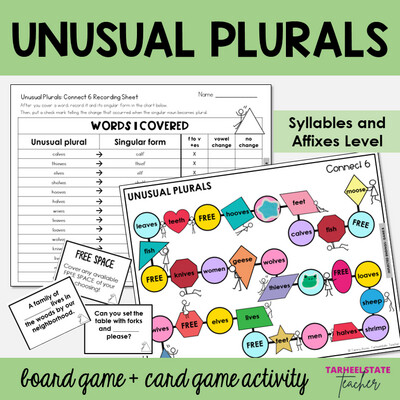 Unusual Plurals Syllables and Affixes Games and Activities
