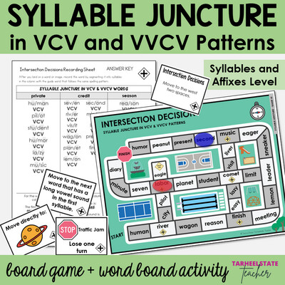Syllable Juncture VCV, VVCV Patterns Syllables Affixes Games and Activities