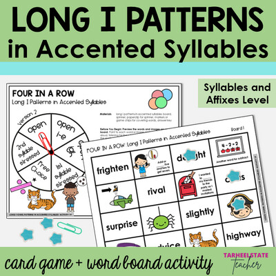 Long I Patterns I, IGH, I-E in Accented Syllables Games and Activities