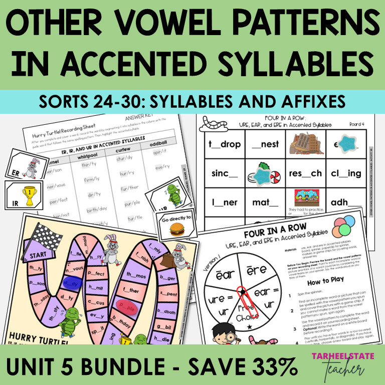 Ambiguous, Diphthong, R-Controlled Vowel Patterns in Accented Syllables Bundle