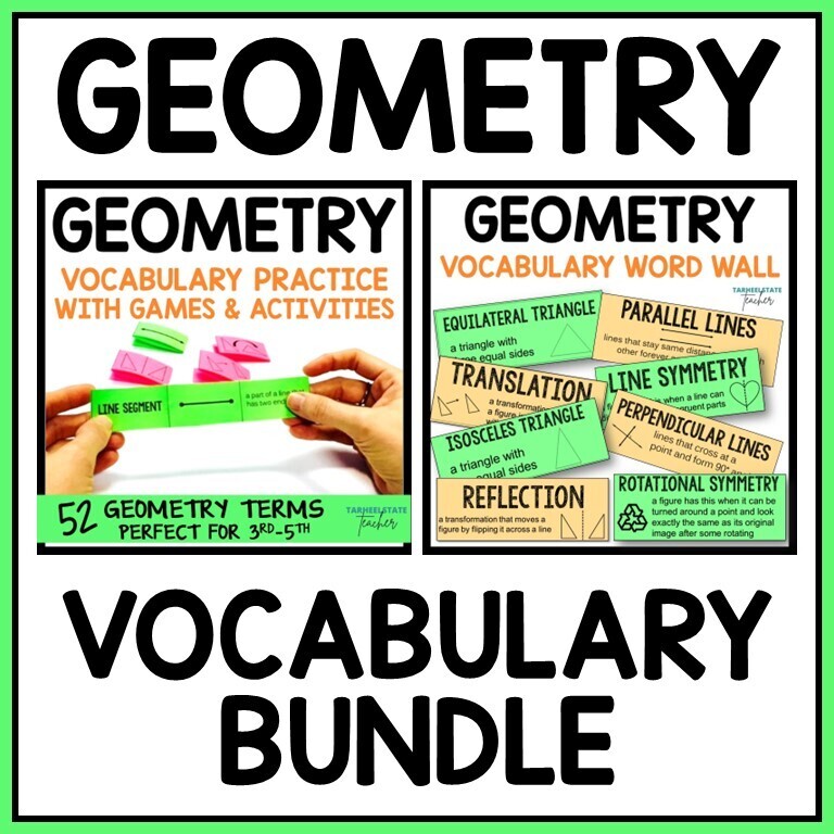 Geometry Vocabulary BUNDLE: Activities, Games, Word Wall