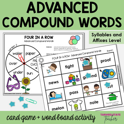 Advanced Compound Words Syllables and Affixes Games and Activities Bundle