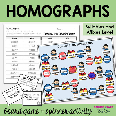 Homographs Syllables and Affixes Games and Activities Bundle