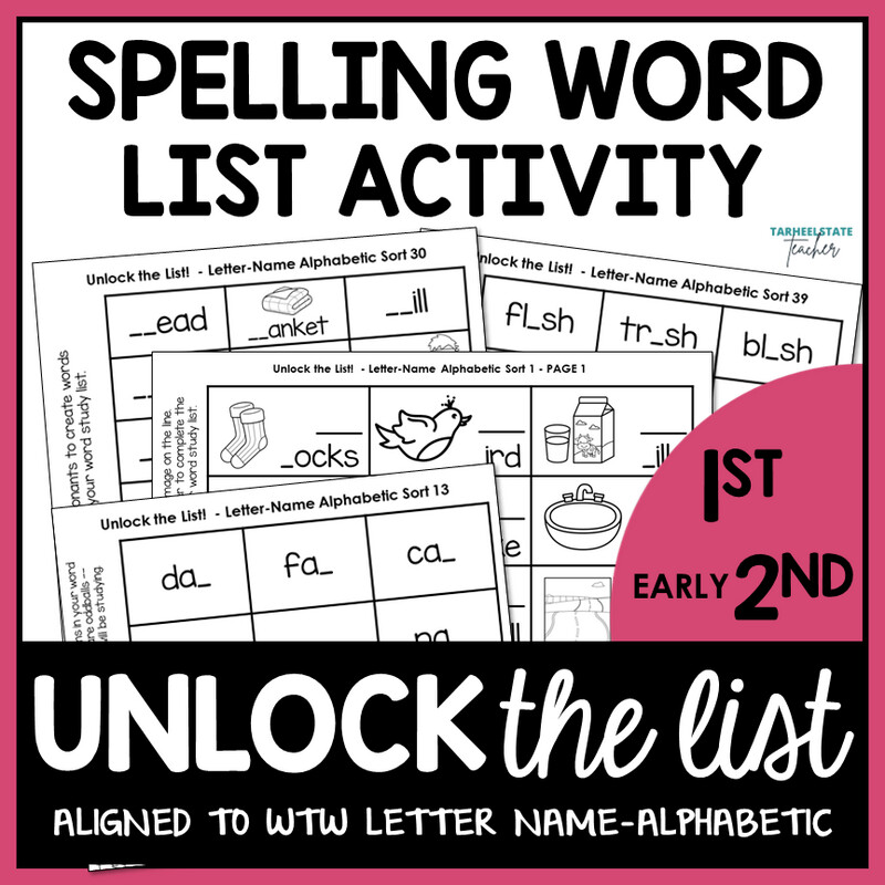Fill in the Blank Weekly Spelling Word List Missing Letters Vowels Activity 1