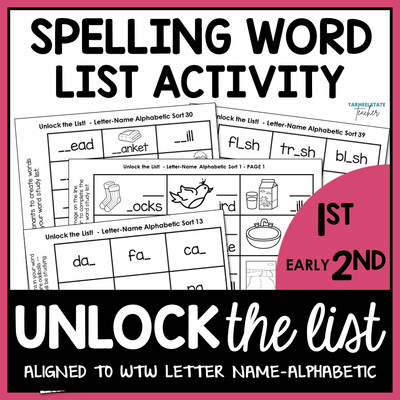 Fill in the Blank Weekly Spelling Word List Missing Letters Vowels Activity 1