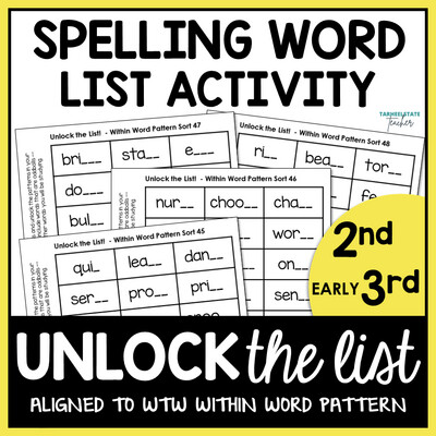Fill in the Blank Weekly Spelling Word List Missing Letters Vowels Activity 2