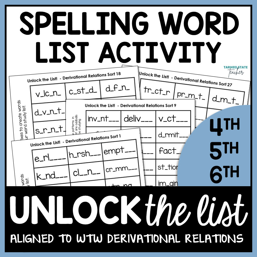 Derivational Relations Greek and Latin Roots Spelling Word List Activity 4th 5th