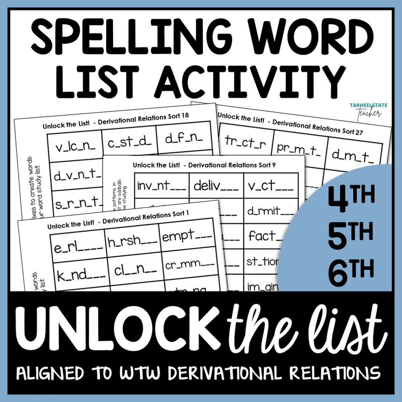 Derivational Relations Greek and Latin Roots Spelling Word List Activity 4th 5th