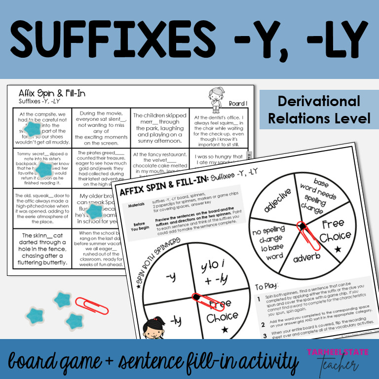 Suffixes -Y, -LY Derivational Relations Games and Activities