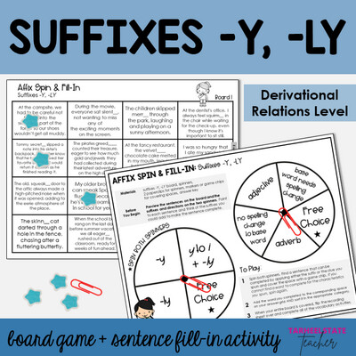 Suffixes -Y, -LY Derivational Relations Games and Activities
