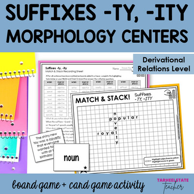 Suffixes TY, ITY Activities Words Their Way Derivational Relations Games