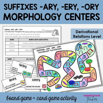 Suffixes -ARY, -ERY, -ORY Derivational Relations Games and Activities