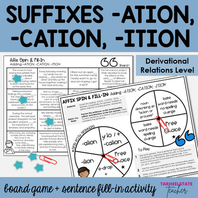 Suffixes -ATION, -CATION, -ITION Activities Derivational Relations Games