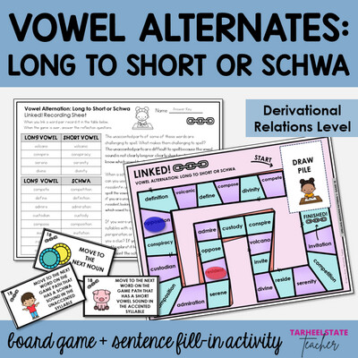 Long to Short or Schwa Vowel Alternation Derivational Relations Activities