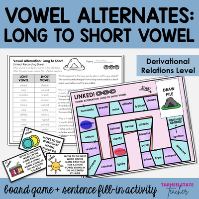 Long to Short Vowel Alternation Derivational Relations Games and Activities