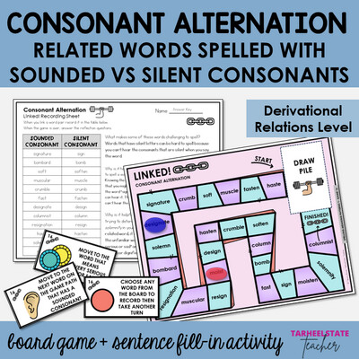Consonant Alternation Related Words Derivational Relations Games Activities