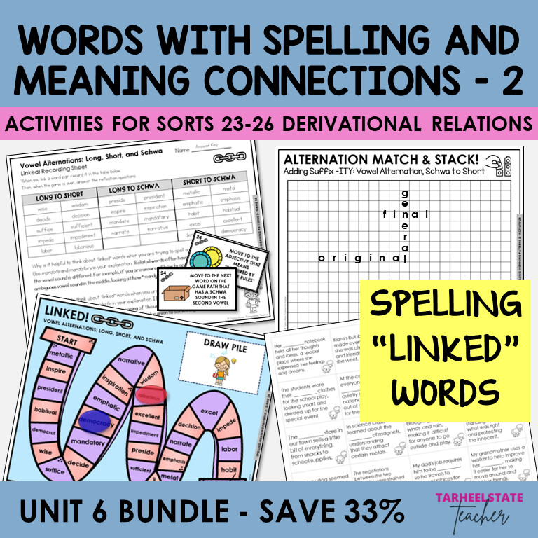 Adding Suffixes and Vowel Alternations among Spelling-Meaning Related Pairs