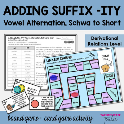 Adding Suffix -ITY Schwa to Short Vowel Alternation among Related Words