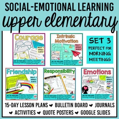 Social Emotional Learning Activities, SEL Morning Meeting Print Google Slides 3