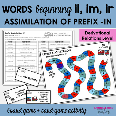 Prefix Assimilation IN IL IM IR Games Activities Derivational Relations Stage