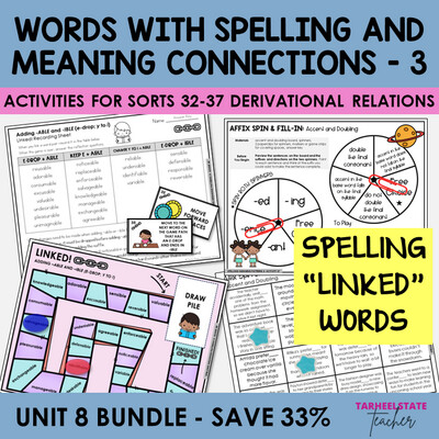 Suffixes ENT ENCE ANT ANCE ABLE IBLE Games and Activities Derivational Relations