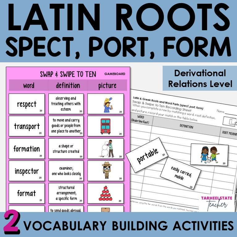 Root Words 4th Grade Latin Related Root Words 5th Grade Morphology Games