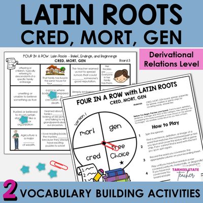 Latin Roots CRED, MORT, GEN Derivational Relations Games and Activities
