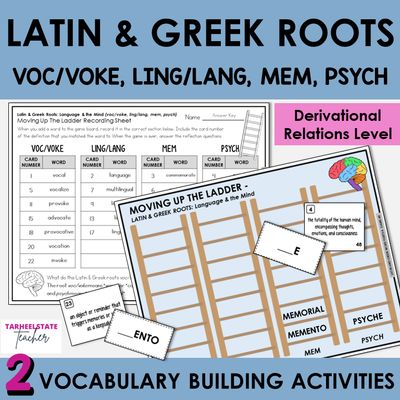 Latin and Greek Roots VOC/VOKE, LING/LANG, MEM, PSYCH Games and Activities