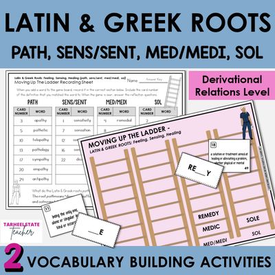 Latin and Greek Roots PATH, SENS/SENT, MED/MEDI, SOL Games and Activities
