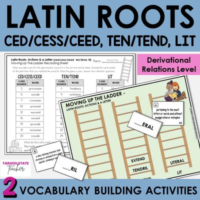 Latin Roots CED/CESS/CEED, TEN/TEND, LIT Derivational Relations Games Activities