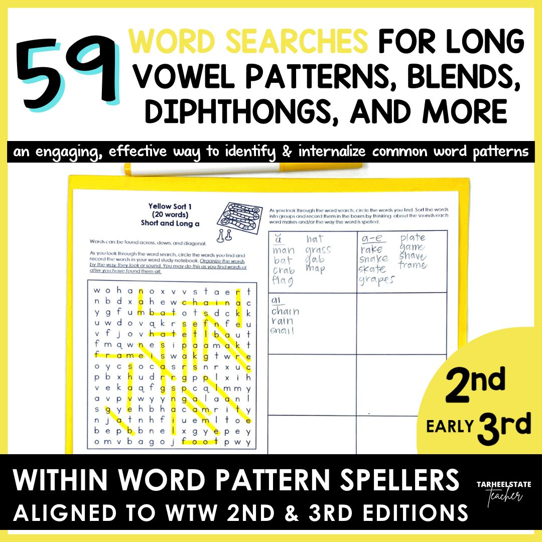 Within Word Pattern Spellers Words Their Way Word Search Activities