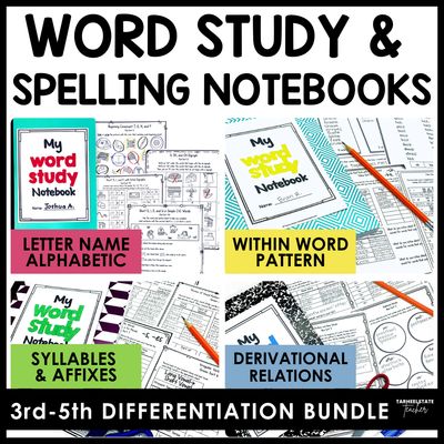 Words Their Way Activities Printable Notebooks w Digital Google Slides