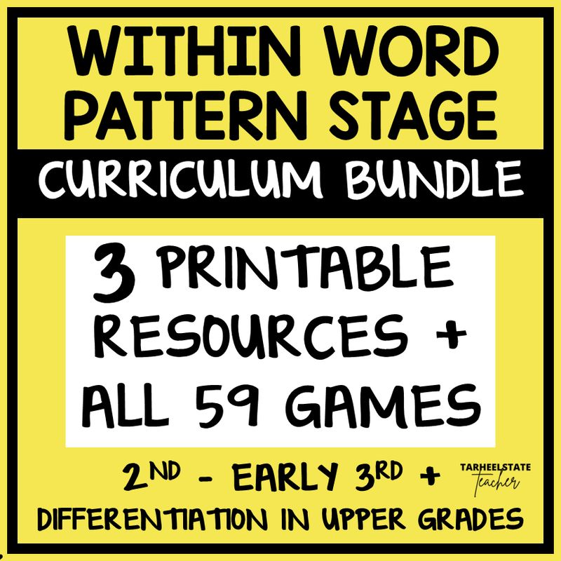 Within Word Pattern 2nd 3rd Grade Spelling Activity Game Centers Words Their Way