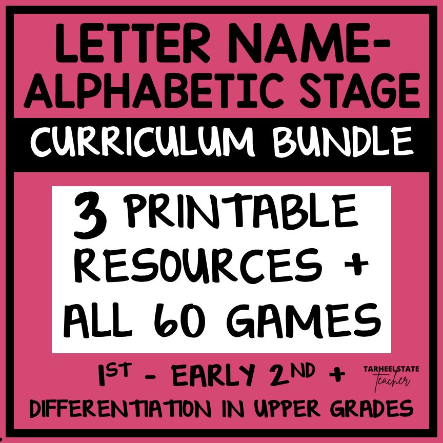 Letter Name Alphabetic Spelling Phonics Activities Game Centers Words Their Way