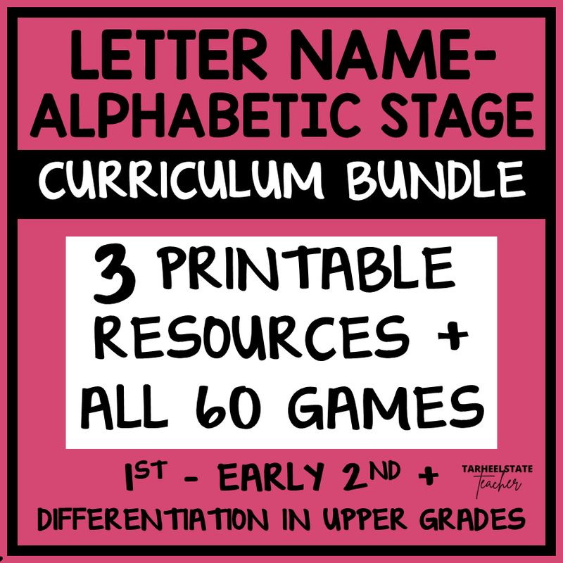 Letter Name Alphabetic Spelling Phonics Activities Game Centers Words Their Way