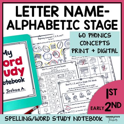 Letter Name Alphabetic Spellers Words Their Way Activities Independent Word Study Notebook