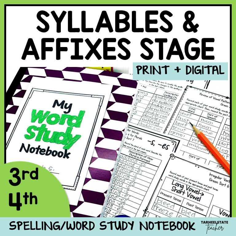 Syllables and Affixes Words Their Way Activities with Digital