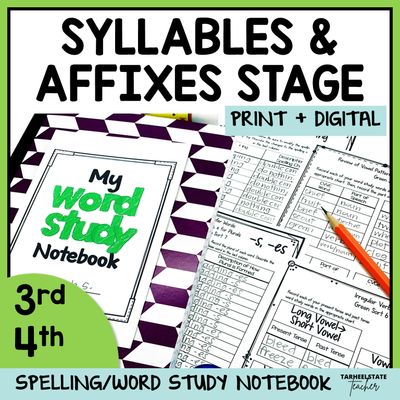 Syllables and Affixes Words Their Way Activities with Digital