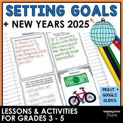 Goal Setting Activities for SEL Print and Digital Morning Meeting Slides