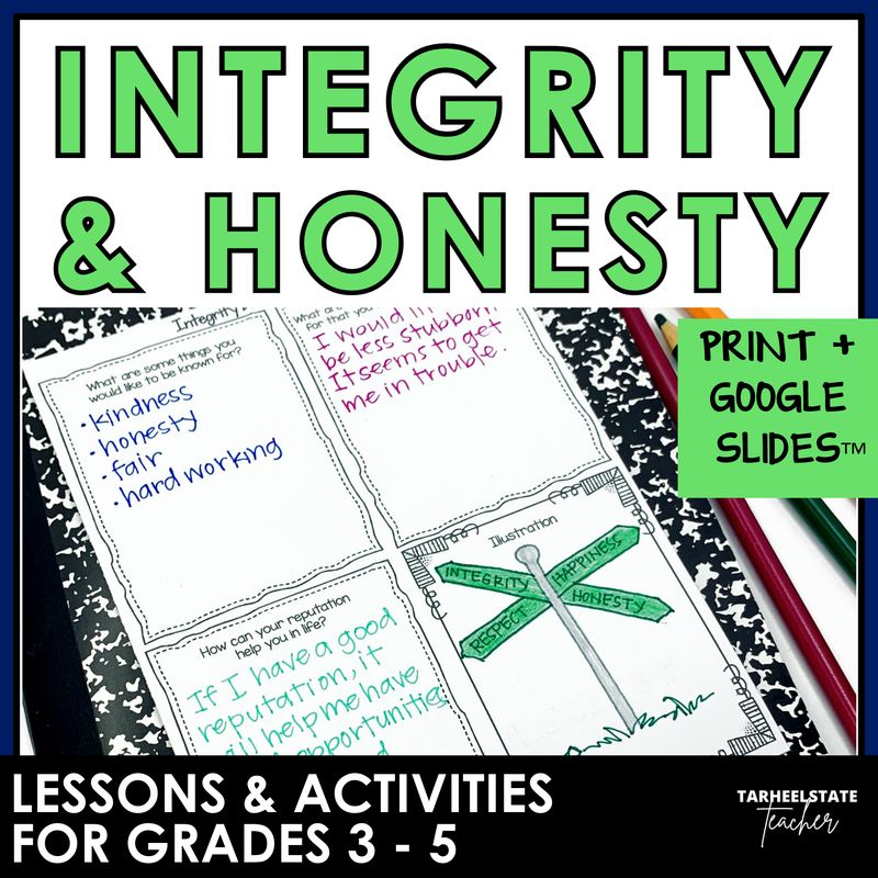 Integrity Activities for SEL Print and Digital Morning Meeting Slides