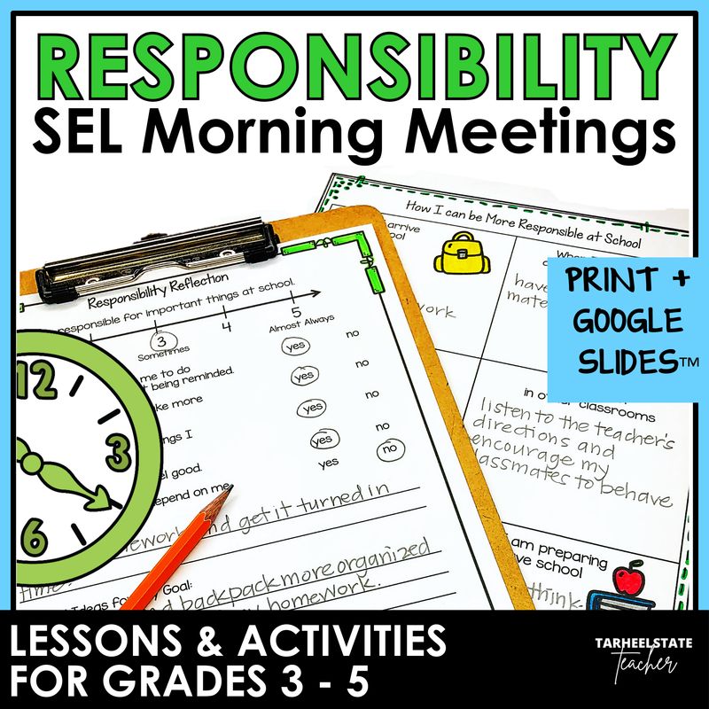 Responsible Decision Making, Accountability, &amp; SEL Responsibility Activities