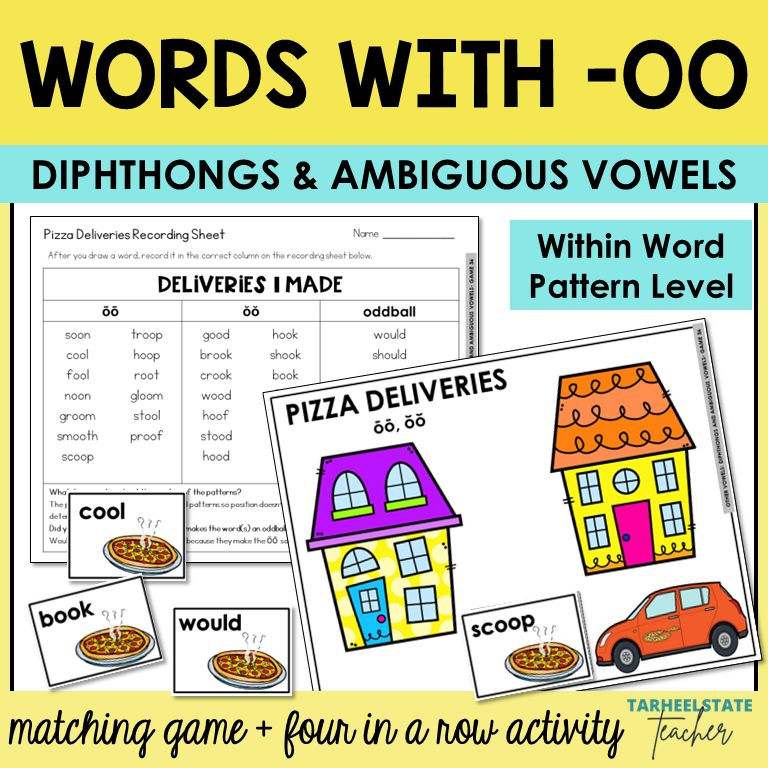 OO Vowel Team Variant Vowels Games for Sounds of OO Unpredictable Vowel Teams