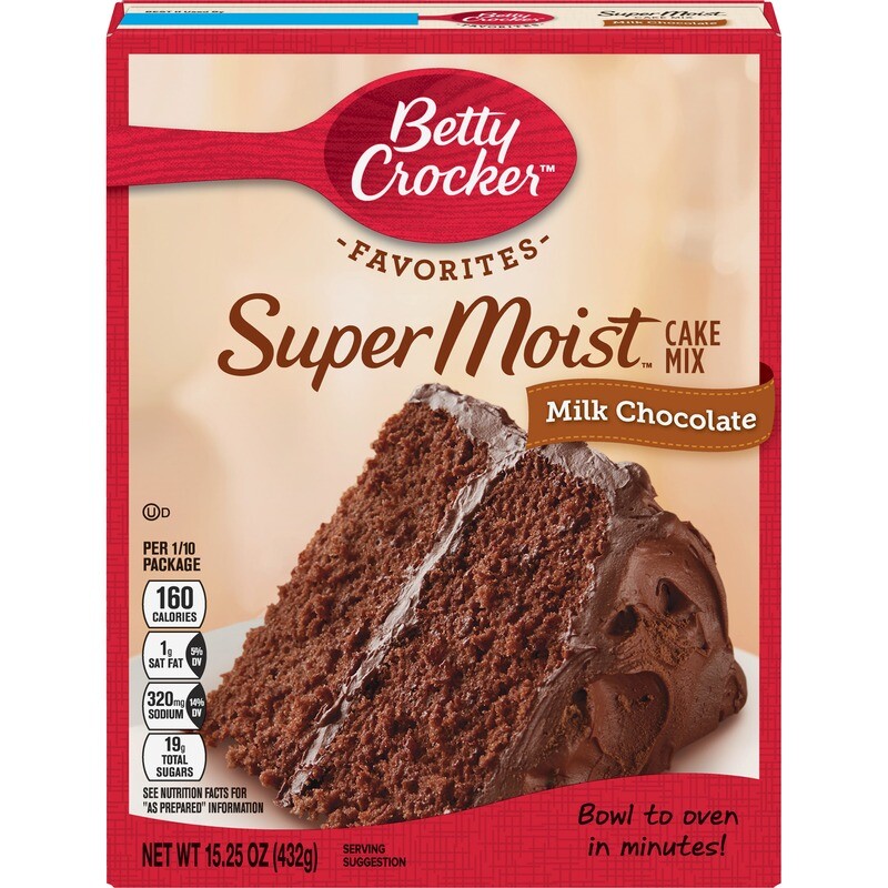 BETTY CROCKER HARINA PASTEL MILK CHOCOLATE 15.25 OZ