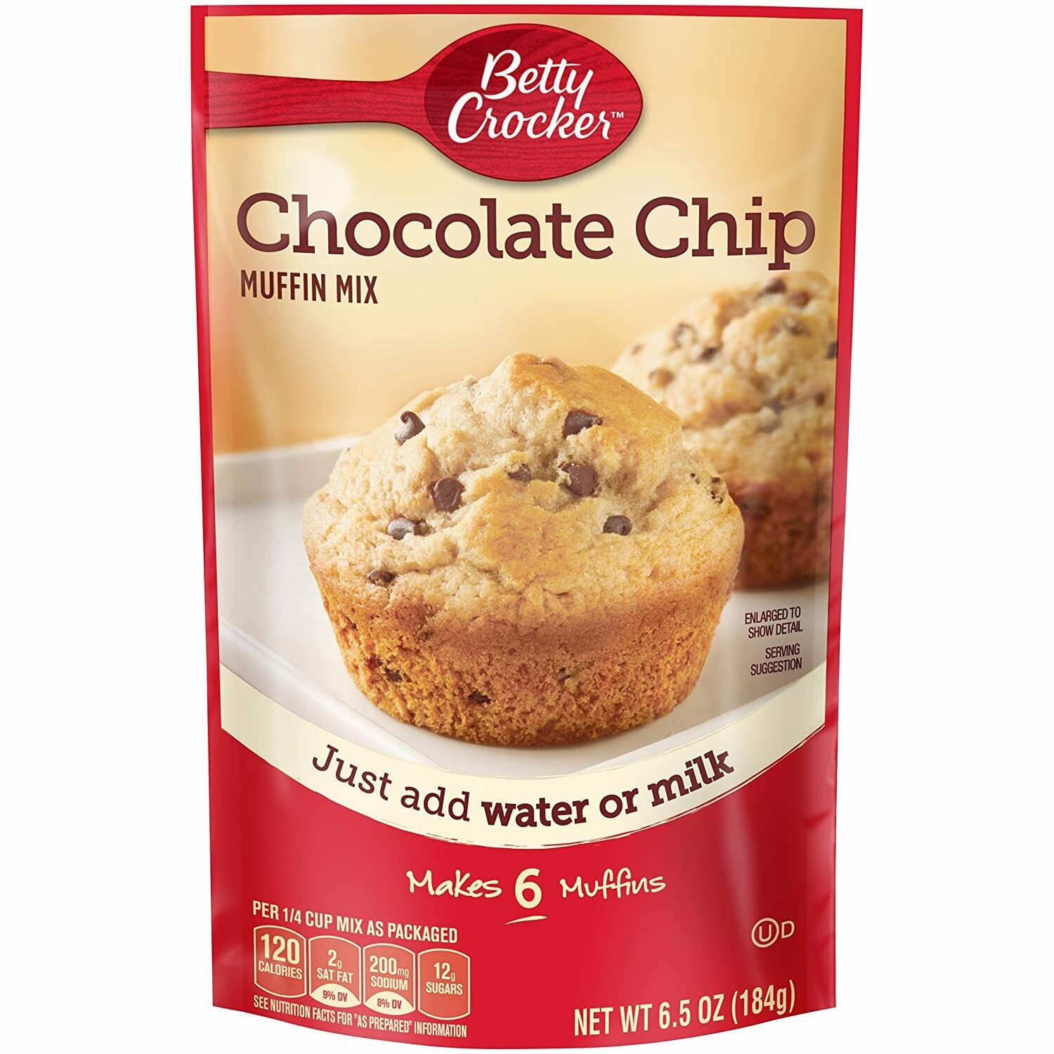 BETTY CROCKER MUFFIN MIX CHOCOLATE CHIP 6.5 OZ