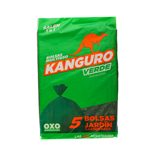 BOLSA KANGURO VERDE JARDIN 5UNIDADES