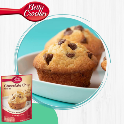 BETTY CROCKER MUFFIN MIX CHOCOLATE CHIP 6.5 OZ