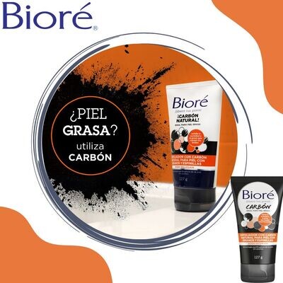 BIORE EXFOLIADOR CON CARBON NATURAL PARA PIEL CON GRANOS Y ESPINILLAS 127 G