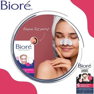 BIORE BANDITAS NARIZ CARBON NATURAL 6 CT